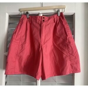 VTG Mom High Waisted Pleated Bermuda Shorts Pink  80s 90s - Sz 10 / 28 inch